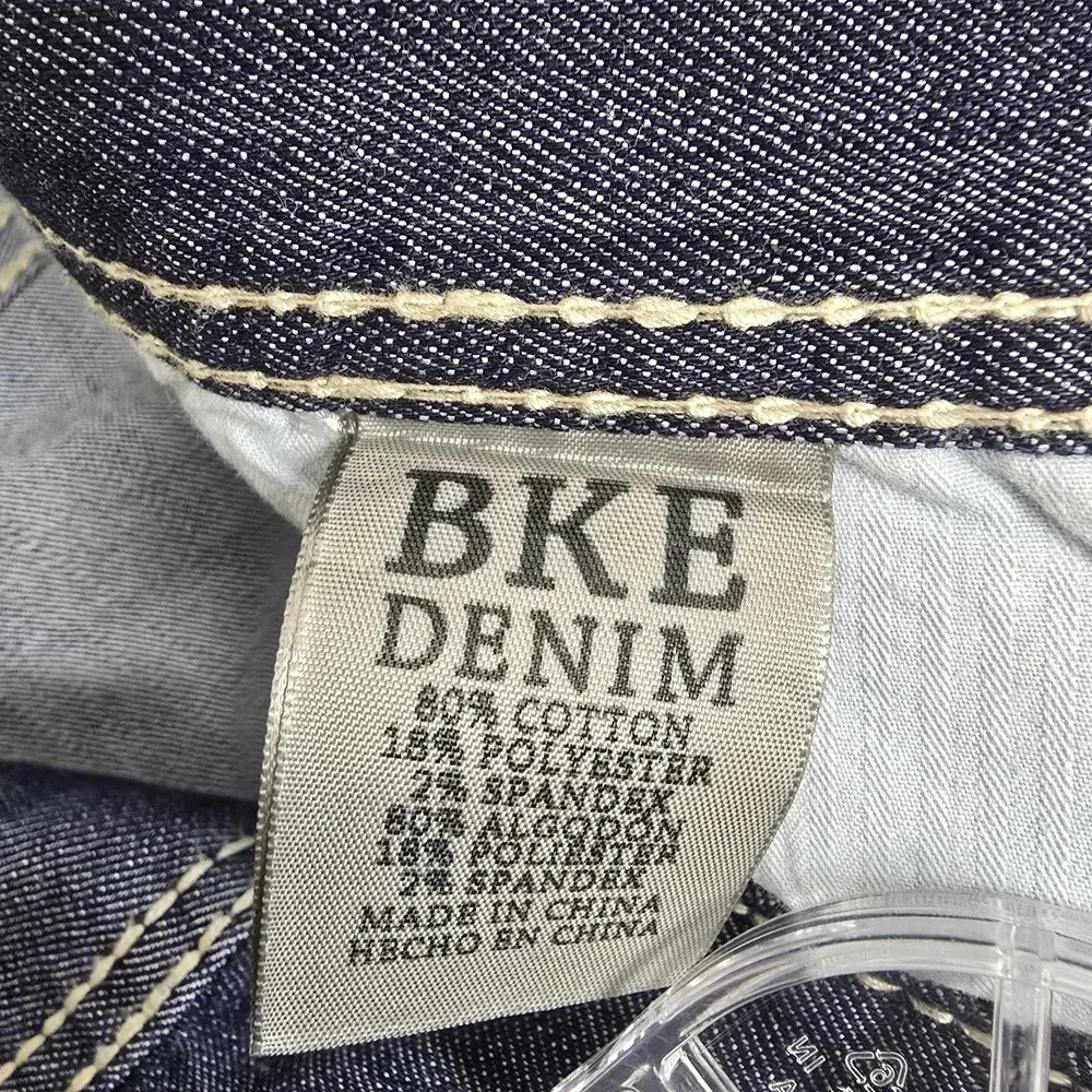 BKE Buckle Carter Straight Jeans Size 31 R   Mens Blue Denim Cotton Thick Stitch